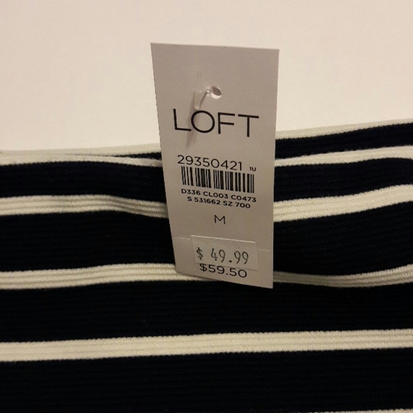 New Loft black white stripped midi skirt size M - Picture 5 of 5